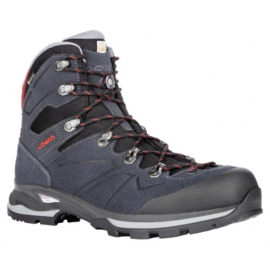 Lowa Hiking Shoes Baldo GTX (Trekking, Two-zone lacing, waterproof) navy blue/red Men